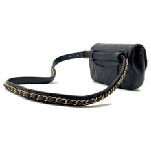 Load image into Gallery viewer, CHANEL CHANEL19 Matelasse Waist Bag Black Leather