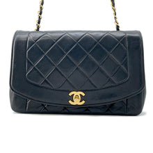Load image into Gallery viewer, CHANEL Diana ChainShoulder Bag Black Lambskin Size 25