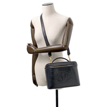 Load image into Gallery viewer, CHANEL CC Logo 2WAY Vanity Shoulder Bag BlackA06238 Caviar Leather
