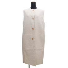 将图像加载到图库查看器中,HERMES Wood button long gilet vest Size Chronomat 44 Beige Naturel Cashmere100%