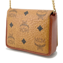 将图像加载到图库查看器中,MCM Visetos Pattern Mini Chain Shoulder Brown PVC