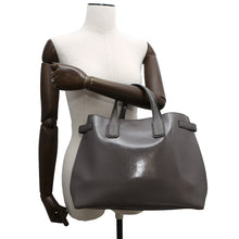 Load image into Gallery viewer, BURBERRY Soft Banner 2WAYBag Gray Leather
