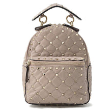 将图像加载到图库查看器中,Valentino Garavani Rock Studded Spike Mini Backpack Pink graySW2B0B63NAP Leather