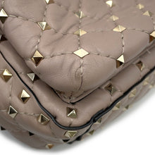 将图像加载到图库查看器中,Valentino Garavani Rock Studded Spike Mini Backpack Pink graySW2B0B63NAP Leather