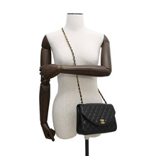 Load image into Gallery viewer, CHANEL Matelasse Half Moon ChainShoulder Black Lambskin