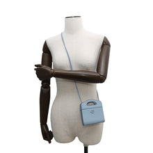 将图像加载到图库查看器中,GUCCI ★Double G Compact Chain Wallet Light Blue701074 Leather