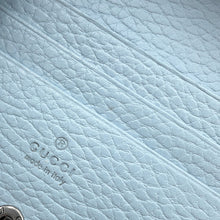 Load image into Gallery viewer, GUCCI Double G Compact Chain Wallet Light Blue701074 Leather