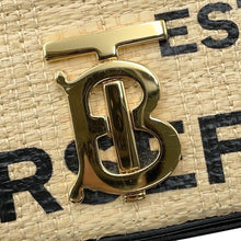 将图像加载到图库查看器中,BURBERRY ★Horseferry Print Small Lola Beige8030229 Raffia Leather