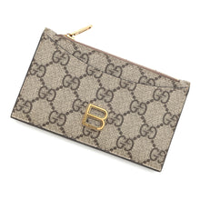 将图像加载到图库查看器中,GUCCI BALENCIAGA Collaboration Hacker Project B Logo Coin Card Case Beige681701 PVC/Leather