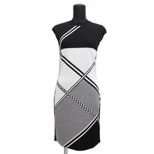 将图像加载到图库查看器中,HERMES Cross line sleeveless dress Size 34 Black/White Rayon50% Cotton42% Nylon7% Polyurethane1%