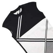 将图像加载到图库查看器中,HERMES Cross line sleeveless dress Size 34 Black/White Rayon50% Cotton42% Nylon7% Polyurethane1%