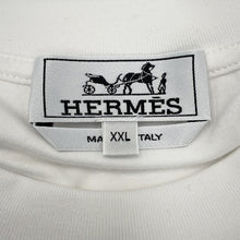 Load image into Gallery viewer, HERMES Fragment Equestress T-Shirt Size XXL White Cotton100%