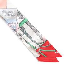 将图像加载到图库查看器中,HERMES Twilly Cliquetis Cliquetis Grenadine/White/VertH061574S Silk100%