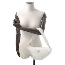 Load image into Gallery viewer, PRADA Triangle 2WAY Shoulder Bag White1BC543 Fur Leather