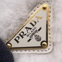 Load image into Gallery viewer, PRADA Triangle 2WAY Shoulder Bag White1BC543 Fur Leather