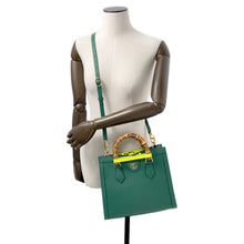 将图像加载到图库查看器中,GUCCI Diana 2WAY Handbag Green660195 Leather
