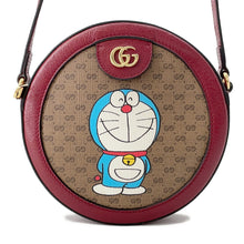 将图像加载到图库查看器中,GUCCI GG Supreme Round Shoulder Bag Doraemon Collaboration Brown/Red625216 PVC Leather
