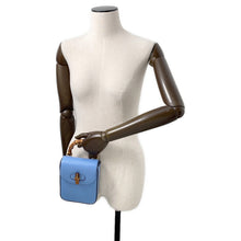 将图像加载到图库查看器中,GUCCI Bamboo Mini 3WAY Backpack Light Blue702106 Leather Bamboo