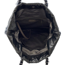 Load image into Gallery viewer, CHANEL CC Logo ChainTote Bag Black Nylon Fur