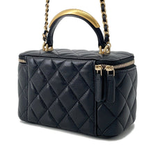 Load image into Gallery viewer, CHANEL Matelasse Top Handle Chain Vanity Bag BlackAP2199 Lambskin