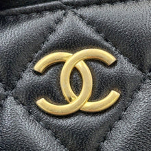 Load image into Gallery viewer, CHANEL Matelasse Top Handle Chain Vanity Bag BlackAP2199 Lambskin