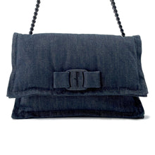 将图像加载到图库查看器中,Ferragamo VIVA BOW Viva Bow Vara Ribbon ChainShoulder NavyGG-210363 Denim