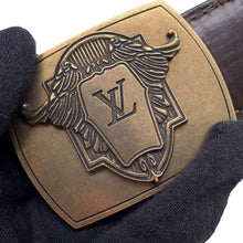 Load image into Gallery viewer, LOUIS VUITTON Utahline Exxon Belt Size 95 Brown Leather