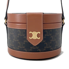 将图像加载到图库查看器中,CELINE Tambour Triomphe Shoulder Tan195192 TriompheCanvas Leather Size Medium