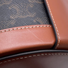 将图像加载到图库查看器中,CELINE Tambour Triomphe Shoulder Tan195192 TriompheCanvas Leather Size Medium