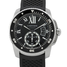 将图像加载到图库查看器中,CARTIER Caliber de Cartier Diver W42mm Stainless Steel Rubber Black DialW7100056