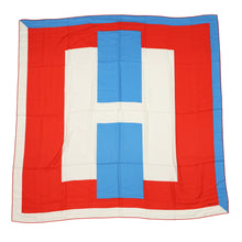 将图像加载到图库查看器中,HERMES Carre Jean H PASSANT H・Passant Size 140 Rouge/Blue/Blanc Cashmere70% Silk30%