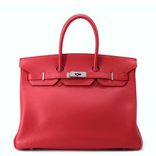 将图像加载到图库查看器中,HERMES Birkin Rouge Casaque Taurillon Clemence Size 35