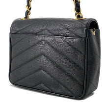 Load image into Gallery viewer, CHANEL V Stitch ChainShoulder Bag Black Caviar Leather