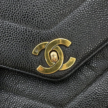 Load image into Gallery viewer, CHANEL V Stitch ChainShoulder Bag Black Caviar Leather