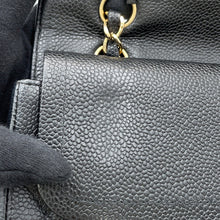 将图像加载到图库查看器中,CHANEL ★Matelasse Double Flap Chain Shoulder Bag BlackA01112 Caviar Leather Size 25