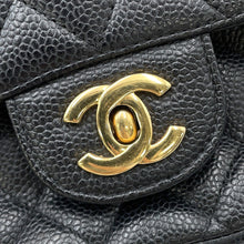 将图像加载到图库查看器中,CHANEL ★Matelasse Double Flap Chain Shoulder Bag BlackA01112 Caviar Leather Size 25