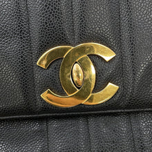 Load image into Gallery viewer, CHANEL Mademoiselle Single Flap ChainShoulder Bag Black Caviar Leather Size 30