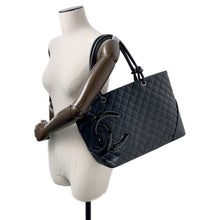 Load image into Gallery viewer, CHANEL Cambon line Tote Bag BlackA25169 Leather Size Large