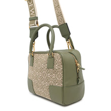 Load image into Gallery viewer, LOEWE Square Anagram Amazona GreenA039N10X02 Canvas Leather Size 19