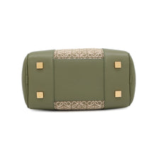 Load image into Gallery viewer, LOEWE ★Square Anagram Amazona GreenA039N10X02 Canvas Leather Size 19