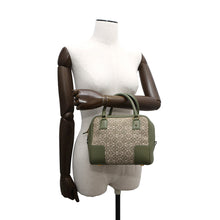 Load image into Gallery viewer, LOEWE ★Square Anagram Amazona GreenA039N10X02 Canvas Leather Size 19
