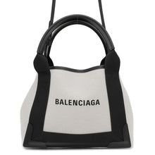 Load image into Gallery viewer, BALENCIAGA Navy Kabas Natural/Black390346 Canvas Size XS