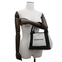Load image into Gallery viewer, BALENCIAGA ★Navy Cabas Natural/Black390346 Canvas Size XS