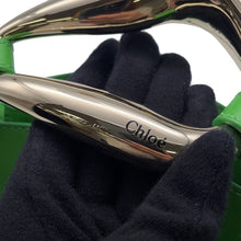 Load image into Gallery viewer, Chloe Kiss Shoulder Bag Green Leather Size Small