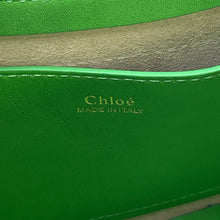 Load image into Gallery viewer, Chloe Kiss Shoulder Bag Green Leather Size Small