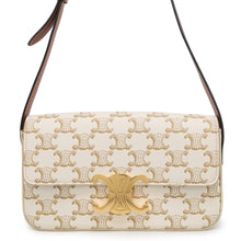 Load image into Gallery viewer, CELINE Claude Triomphe One Shoulder Bag White194142 PVC Calf Leather
