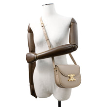 Load image into Gallery viewer, CELINE Buzas Triomphe Shoulder Bag Beige110413BF4 Leather