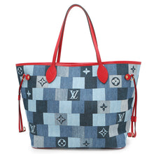Load image into Gallery viewer, LOUIS VUITTON Square Patchwork Neverfull Blue/RedM44981 Monogram Denim Size MM