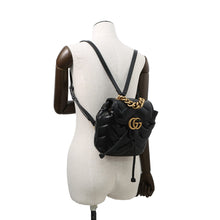 将图像加载到图库查看器中,GUCCI GG Marmont Mini Backpack Black777253 Leather
