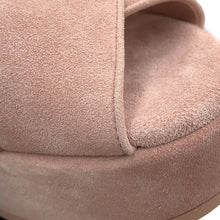 Load image into Gallery viewer, CHANEL EncreStrap Open Toe Platform Sandals Light PinkG45594 Suede rhinestone Size 38